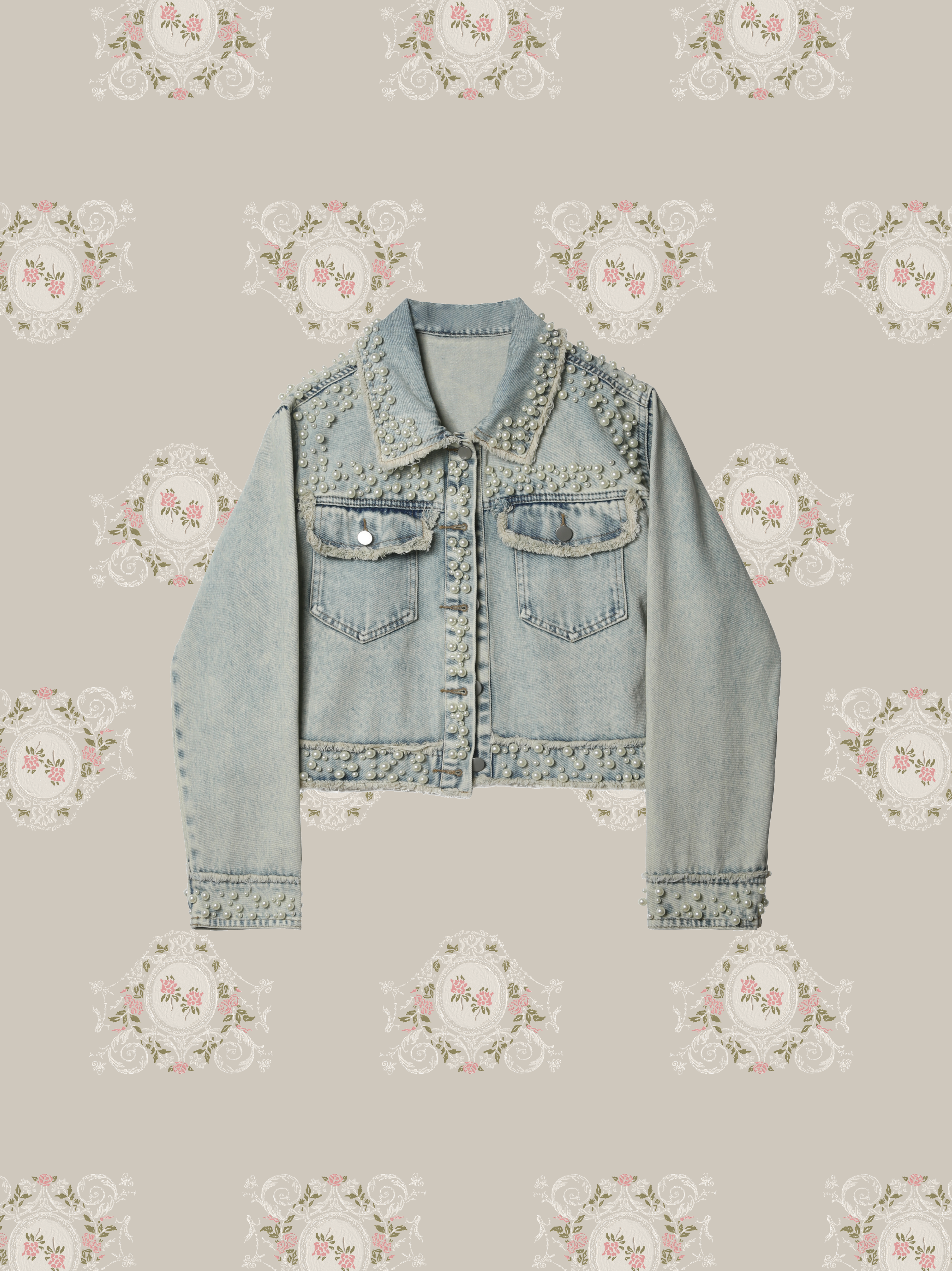 Pearl Deco Denim Jacket/パールデコデニムジャケット
