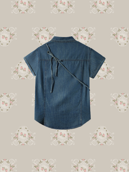 Relaxed Denim Shirt With Mini Bag/ミニバッグ付きリラックスデニムシャツ