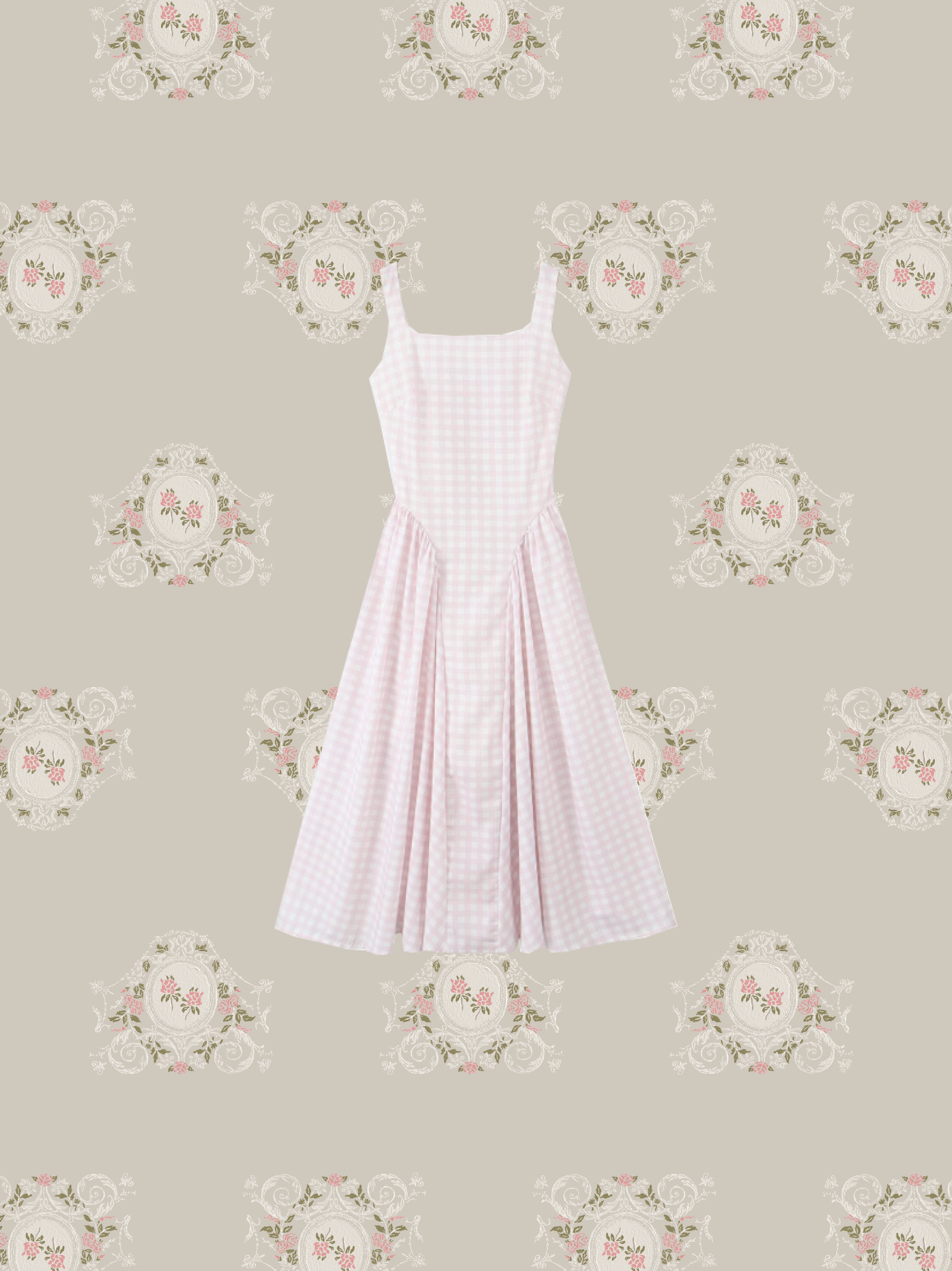French Plaid Voluminous Dress/フレンチチェックボリュームドレス