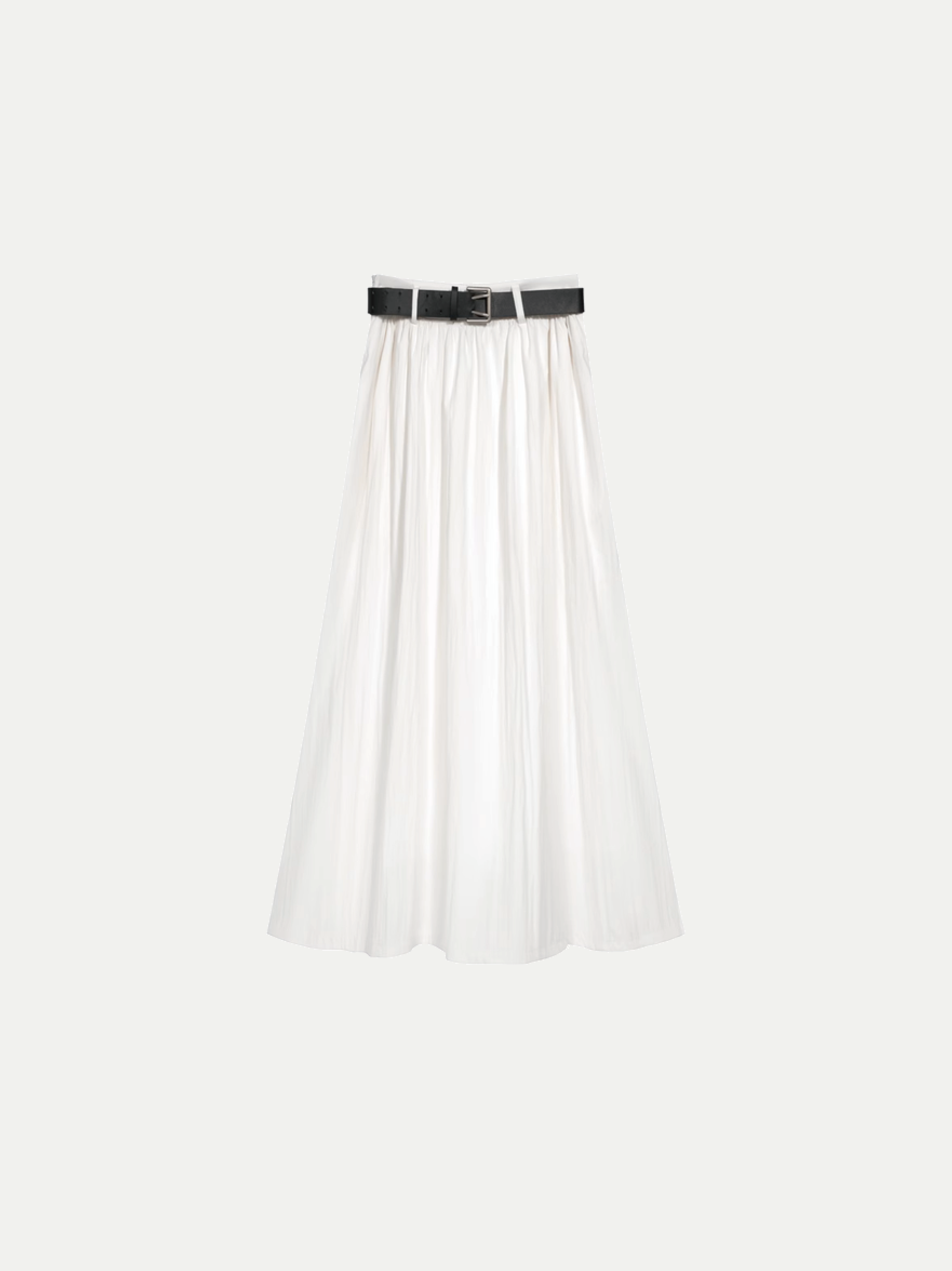 Sheer Long Skirt With Belt