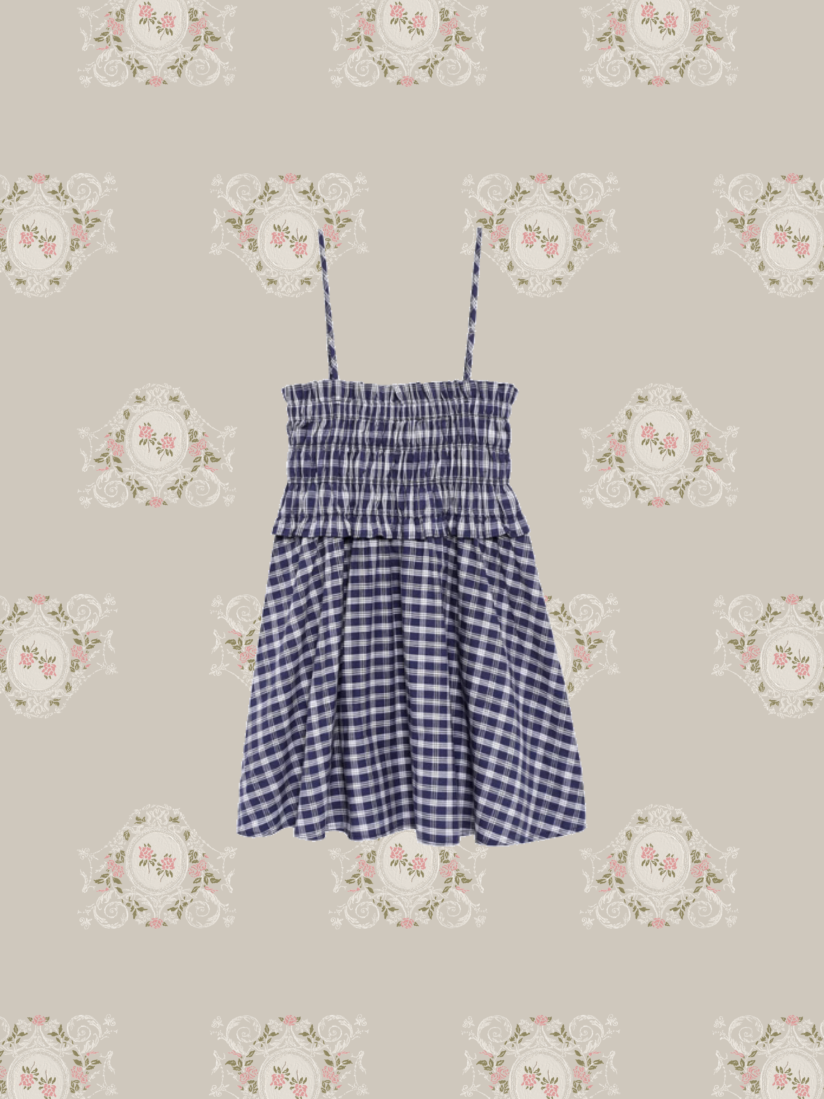 Blue Plaid Cami Dress/ブルーチェック柄キャミドレス