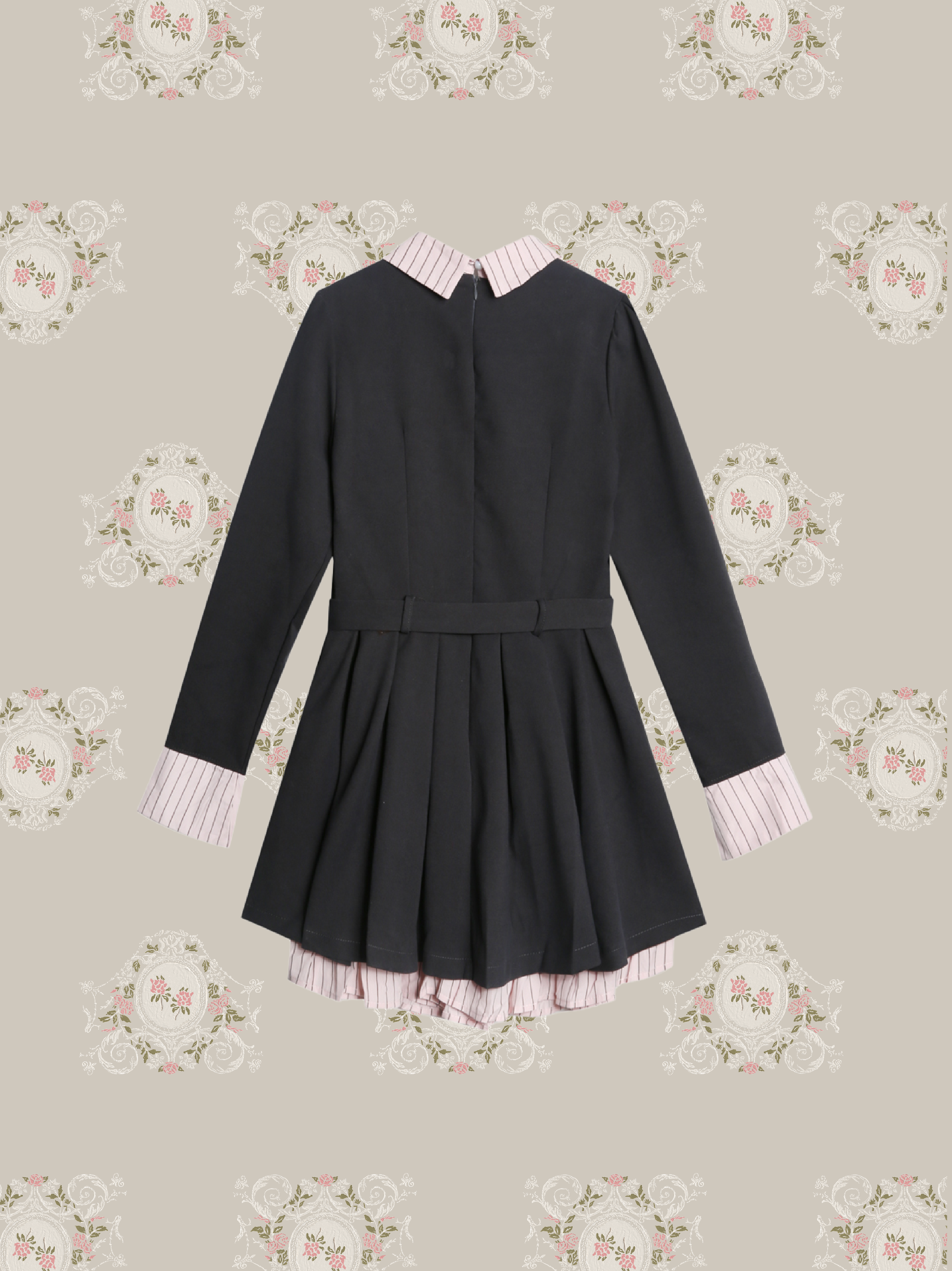 Patchwork Preppy Pleats One Piece/パッチワークプレッピープリーツワンピース