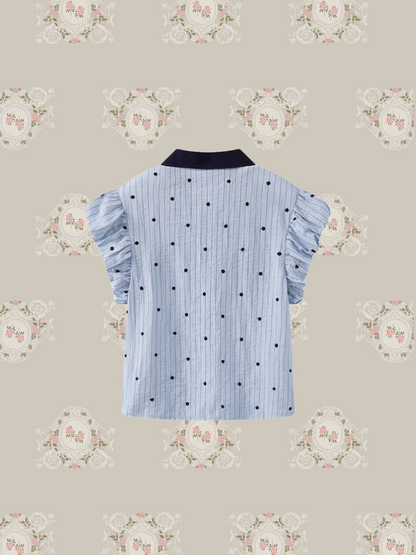 Asymmetry Dots Puff Shirt/アシンメトリードットパフシャツ