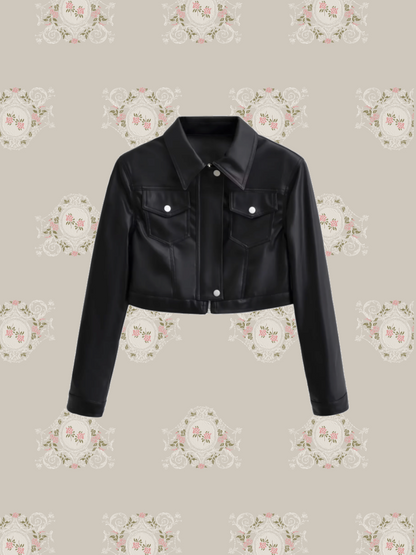 Cropped Short PU Jacket/クロップドショートPUジャケット