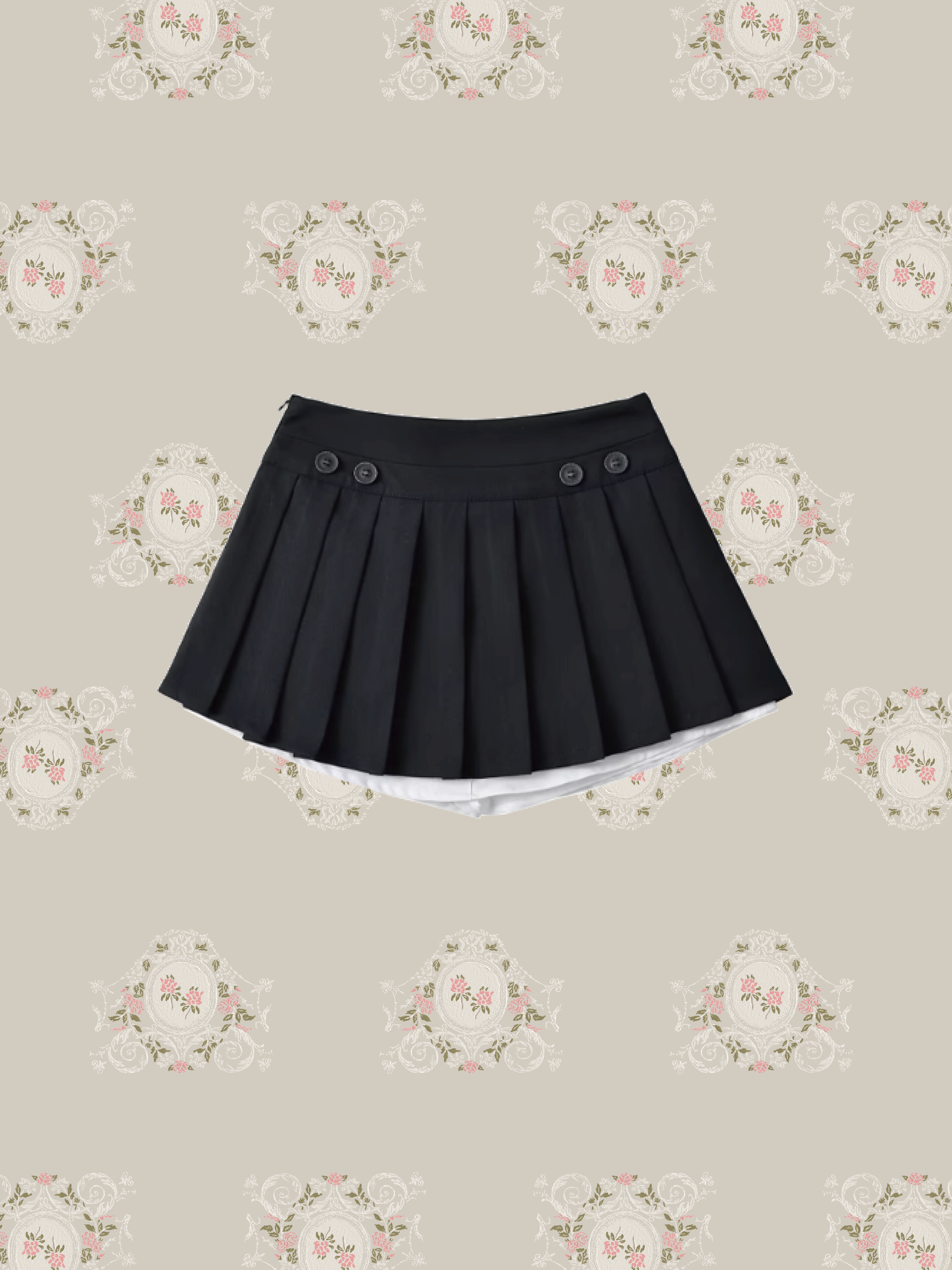 Pleats Mini Skirt 