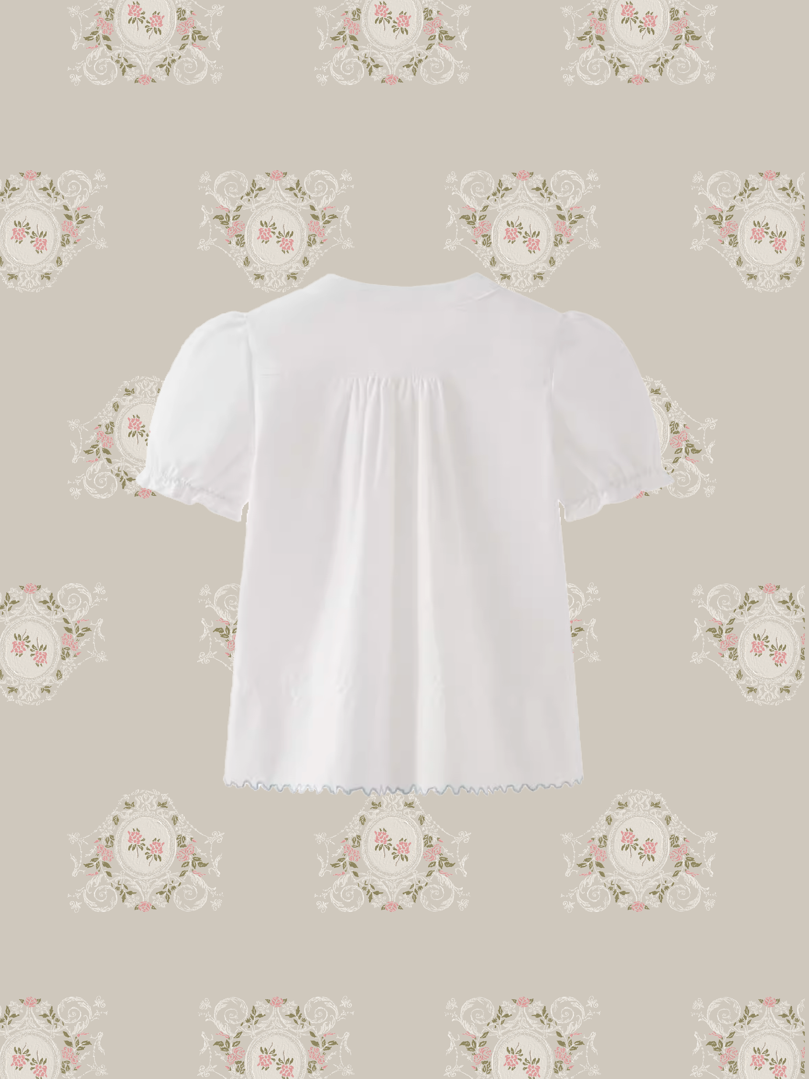 Puff Sleeve Embroidery Shirt/パフスリーブ刺繍シャツ