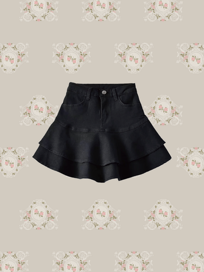 Flare Mini Denim Skirt 