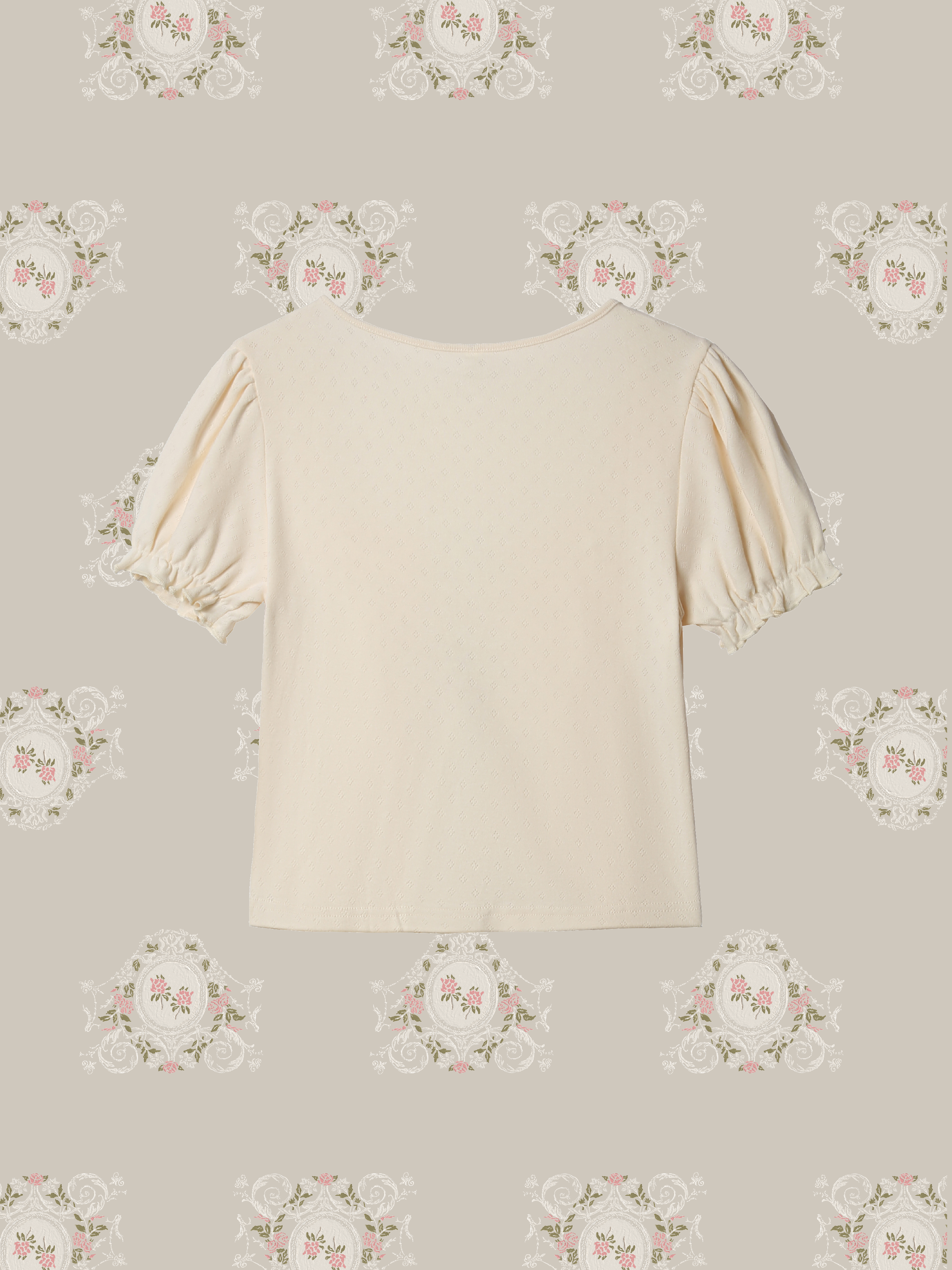 Lace Docking Puff Sleeve T/レースドッキングパフスリーブTシャツ