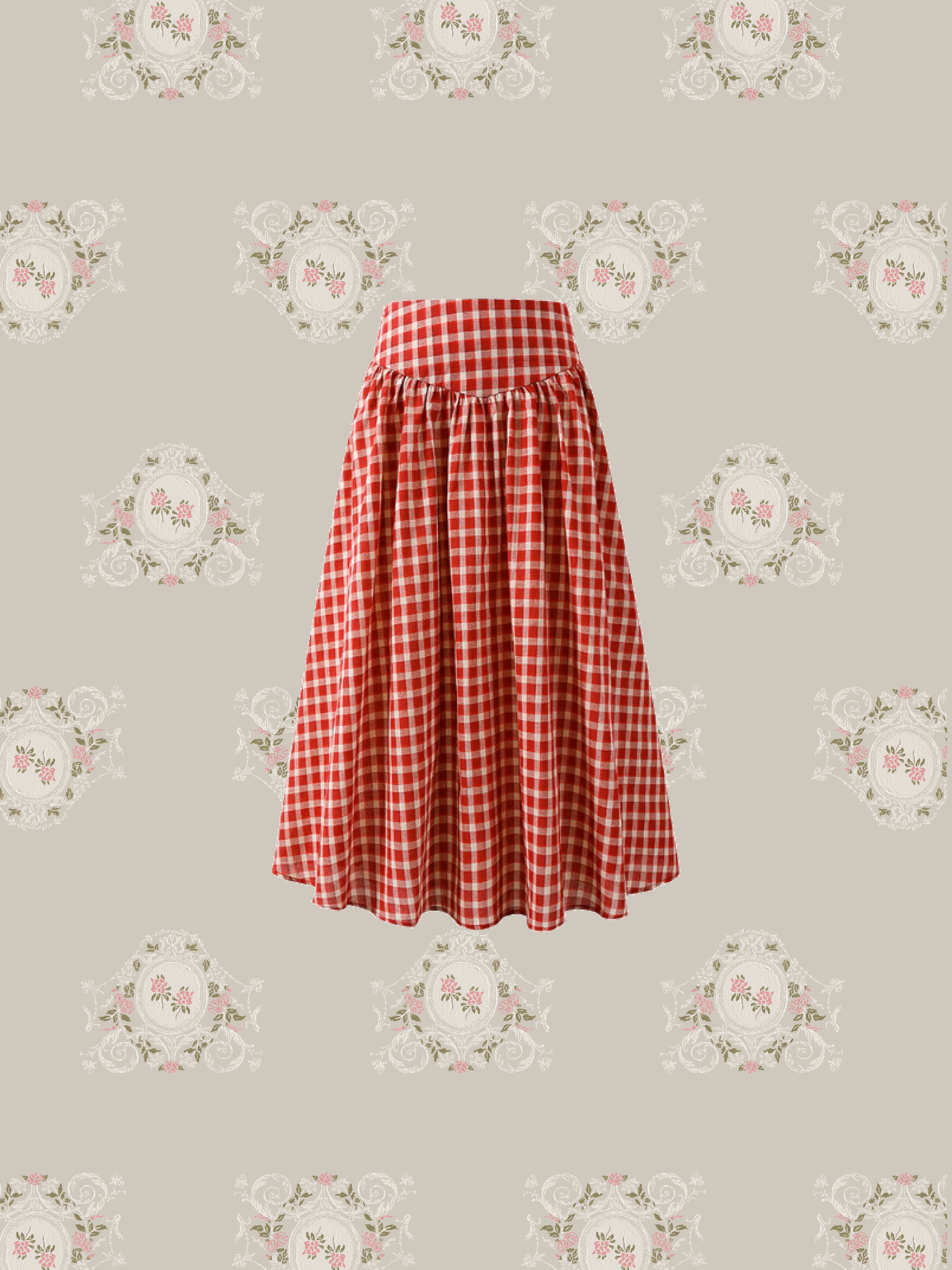 High Waist Vichy Style Skirt Set Up/ハイウエストヴィシースタイルスカートセットアップ