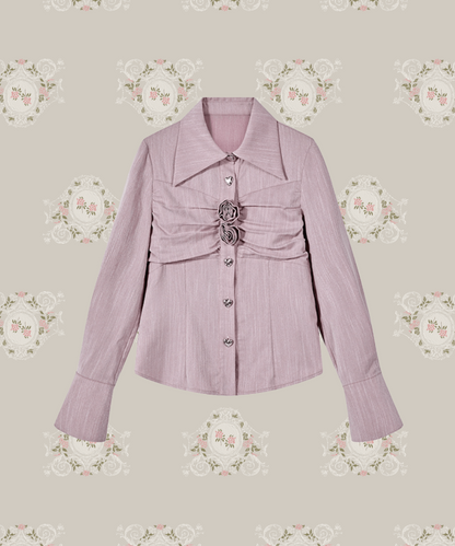 Rose Mtif Texture Shirt