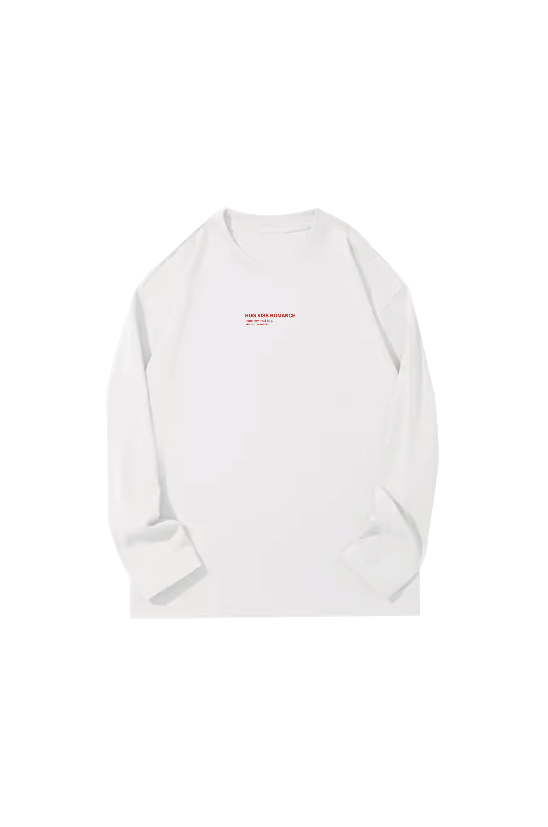 PRE ORDER / HUG KISS ROMANCE 'Red Slogan' Long T-shirt White 