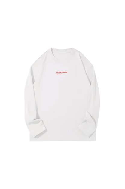 PRE ORDER / HUG KISS ROMANCE 'Red Slogan' Long T-shirt White 