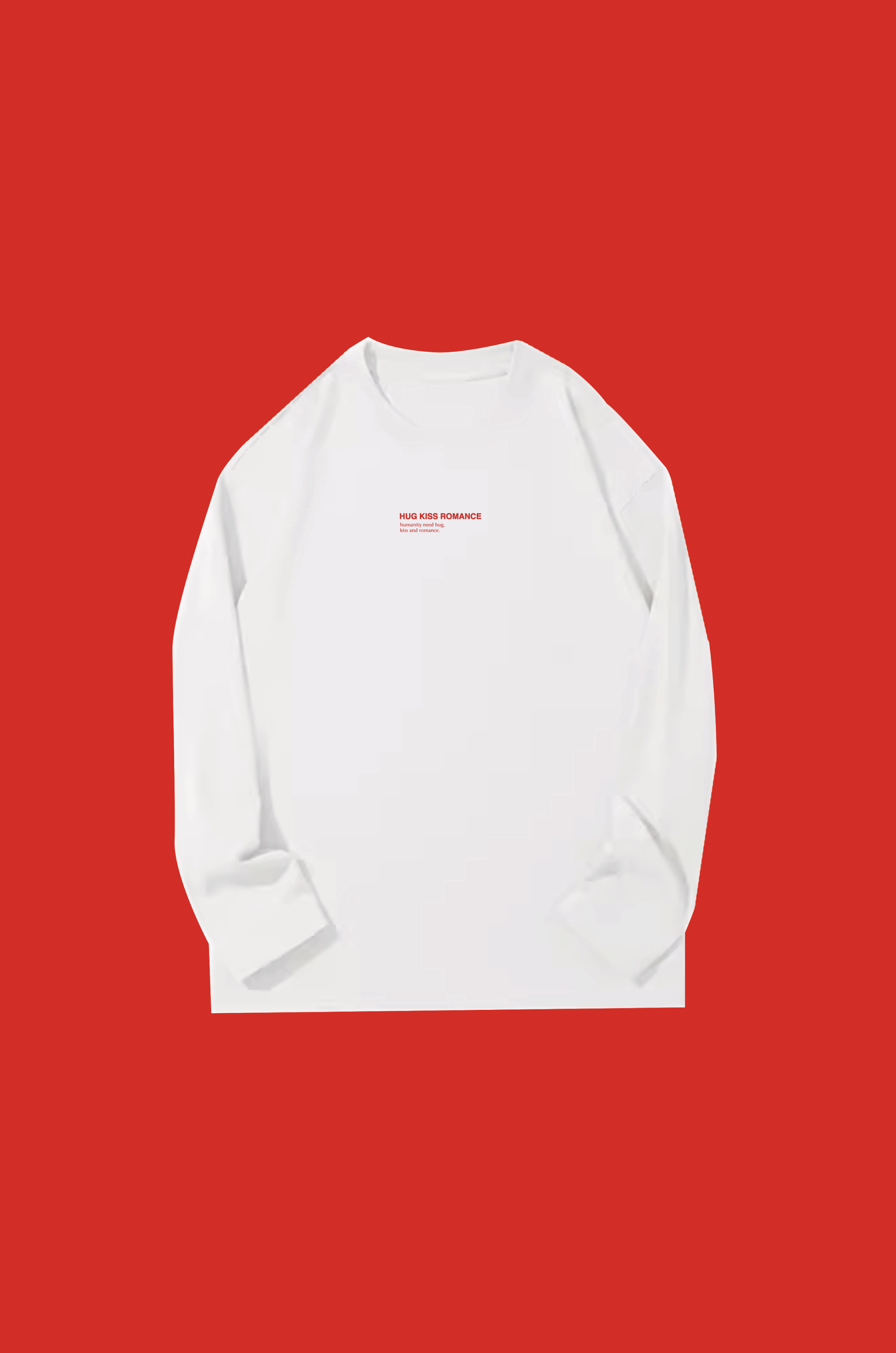 PRE ORDER / HUG KISS ROMANCE 'Red Slogan' Long T-shirt White 