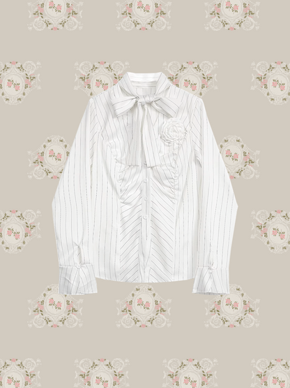 Front Gather Stripe Shirt 