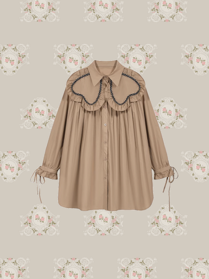 Sweet Heart Frill Collar Shirt 