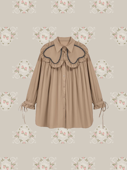 Sweet Heart Frill Collar Shirt/スイートハートフリルカラーシャツ