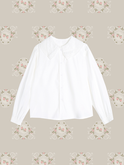 Double Lace Collar Shirt/ダブルレースカラーシャツ