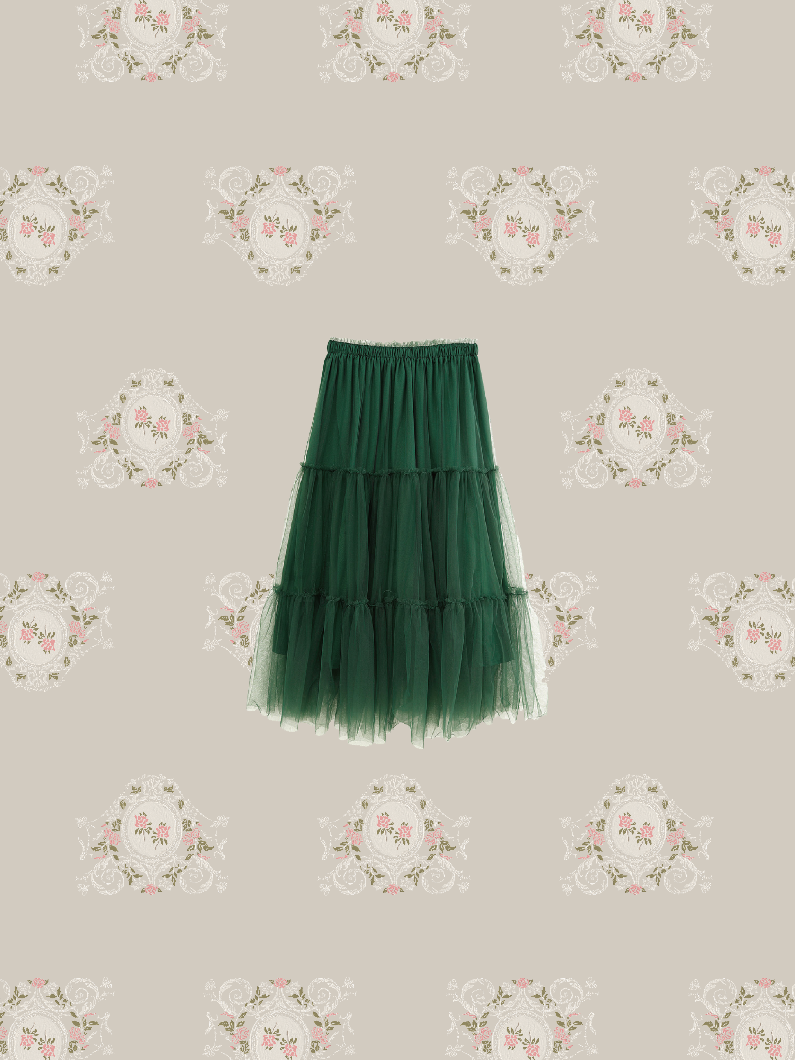 Viridian Green Mesh Skirt 