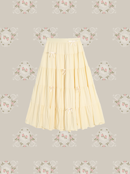Flare Pleats Ribbon Skirt/フレアプリーツリボンスカート
