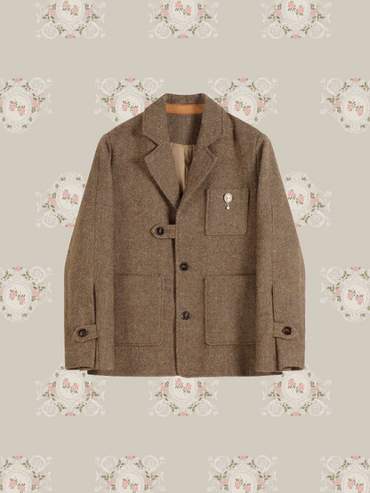 Preppy Style Herringbone Jacket プレッピースタイルヘリンボーンジャケット