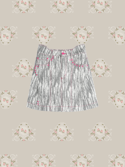Jacquard Waist Design Short Skirt/ジャガードウエストデザインショートスカート