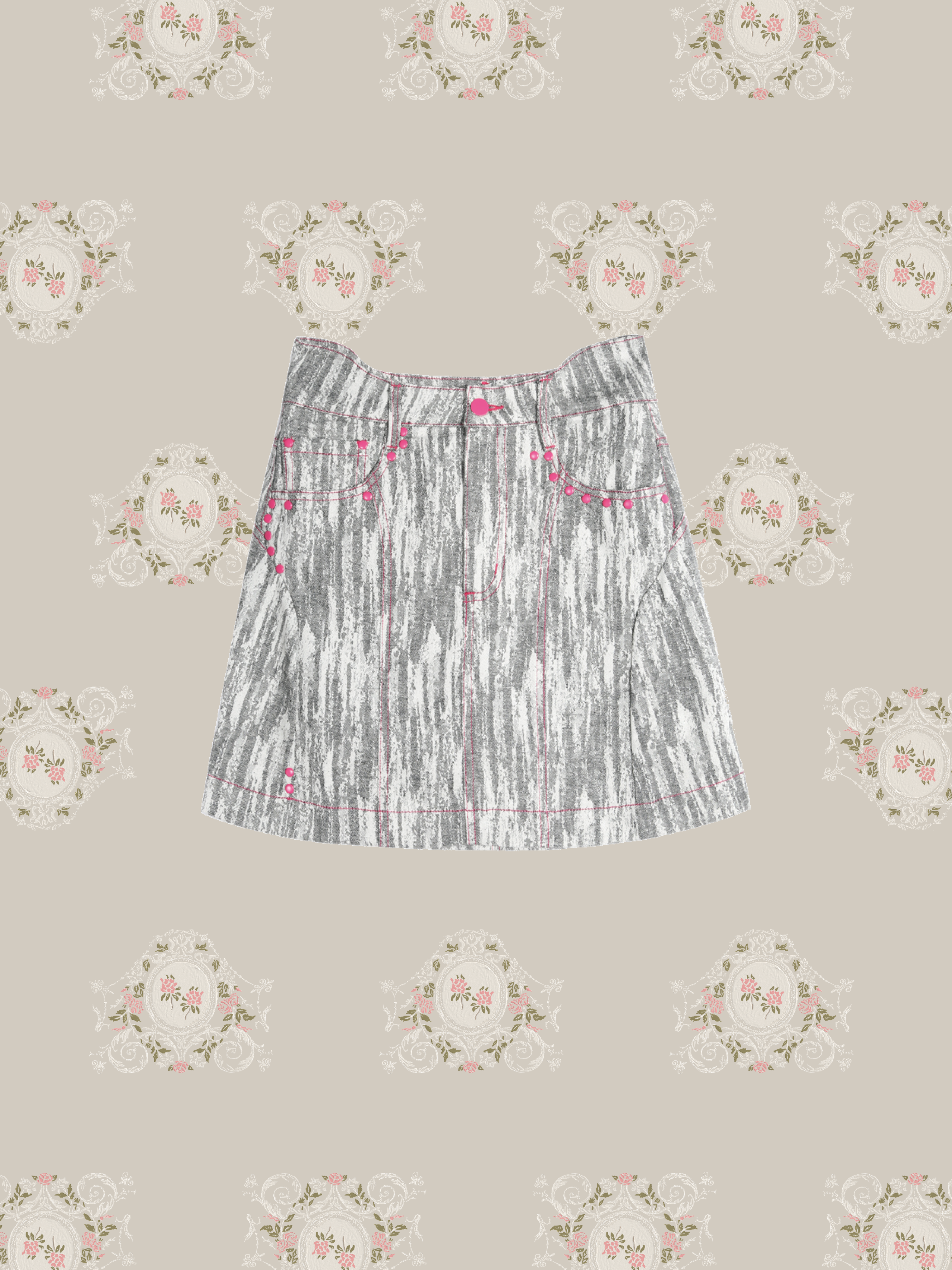 Jacquard Waist Design Short Skirt 