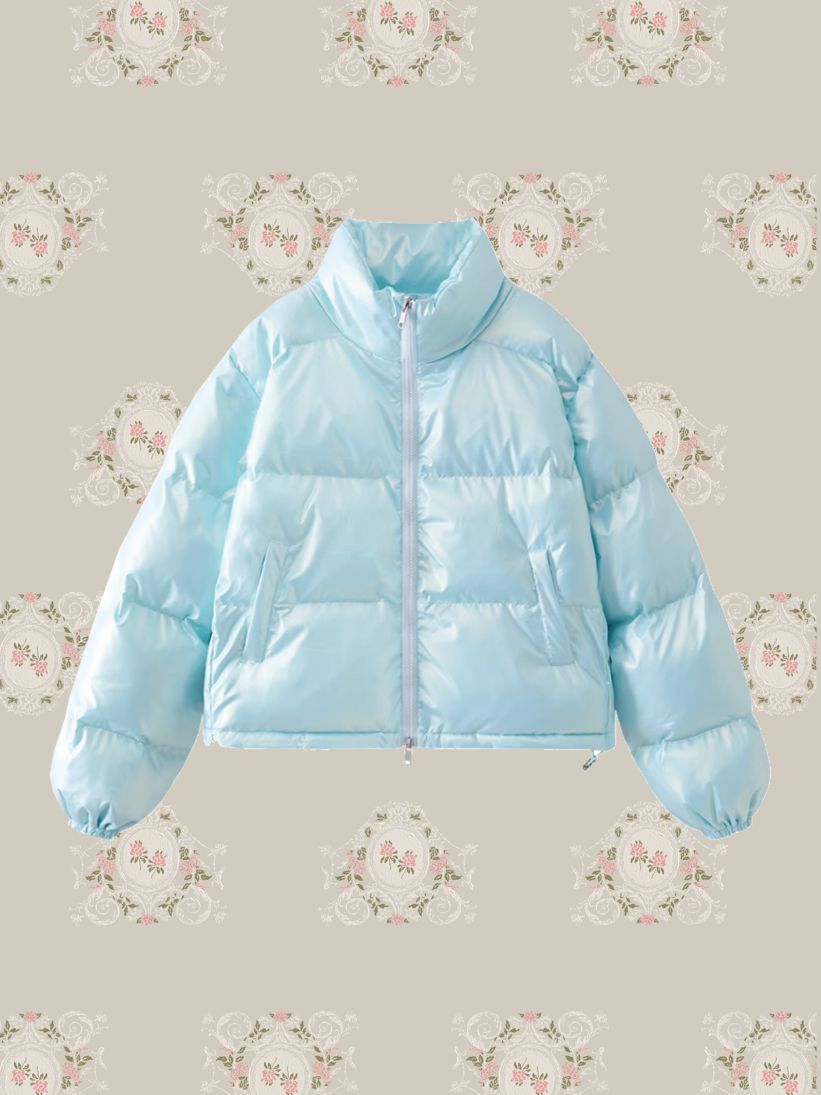 Bright-Topped Short Down Coat 