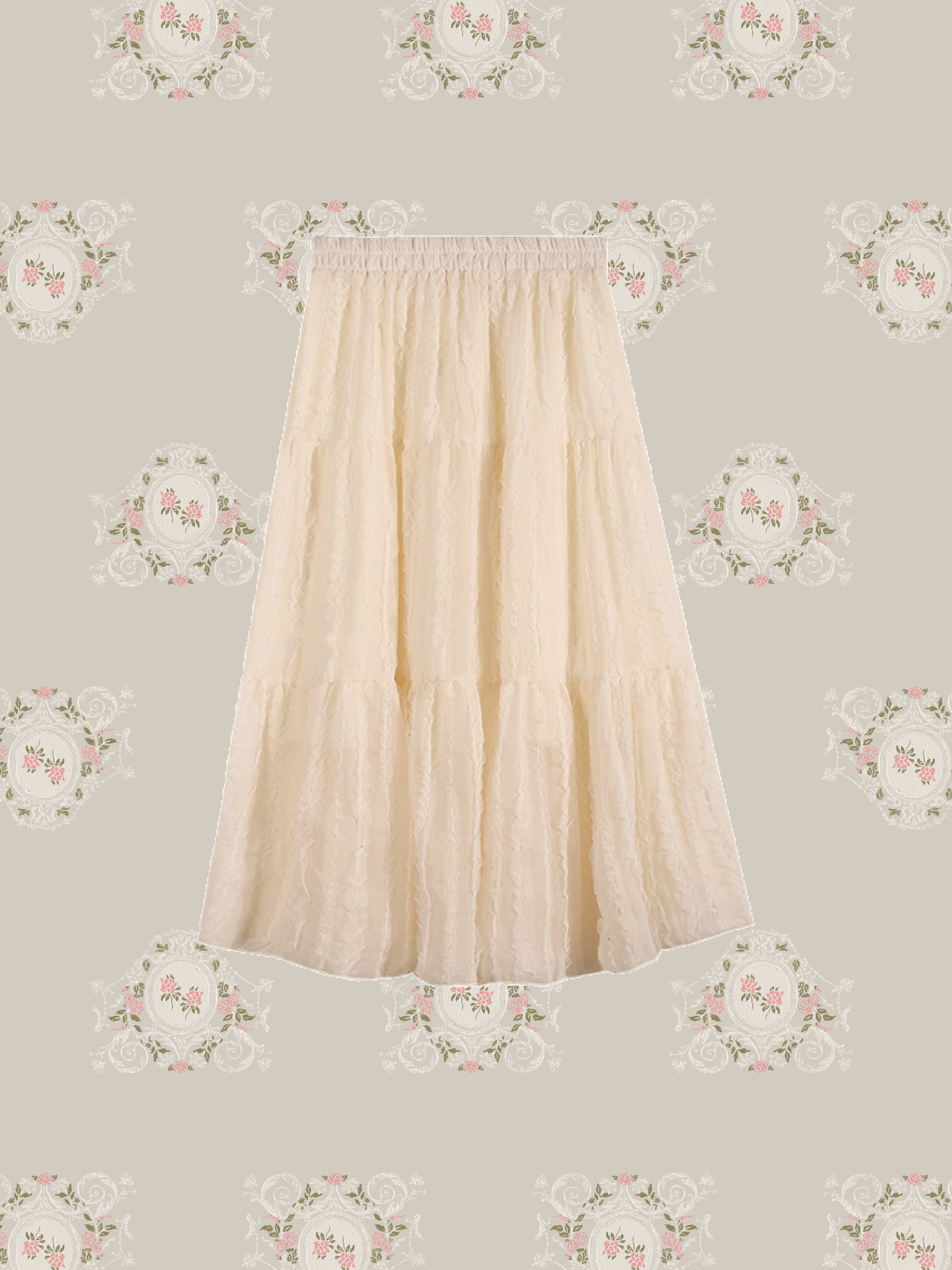 Pleats Chiffon Lace Skirt プリーツシフォンレーススカート