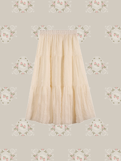 Pleats Chiffon Lace Skirt Pleats Chiffon Lace Skirt 