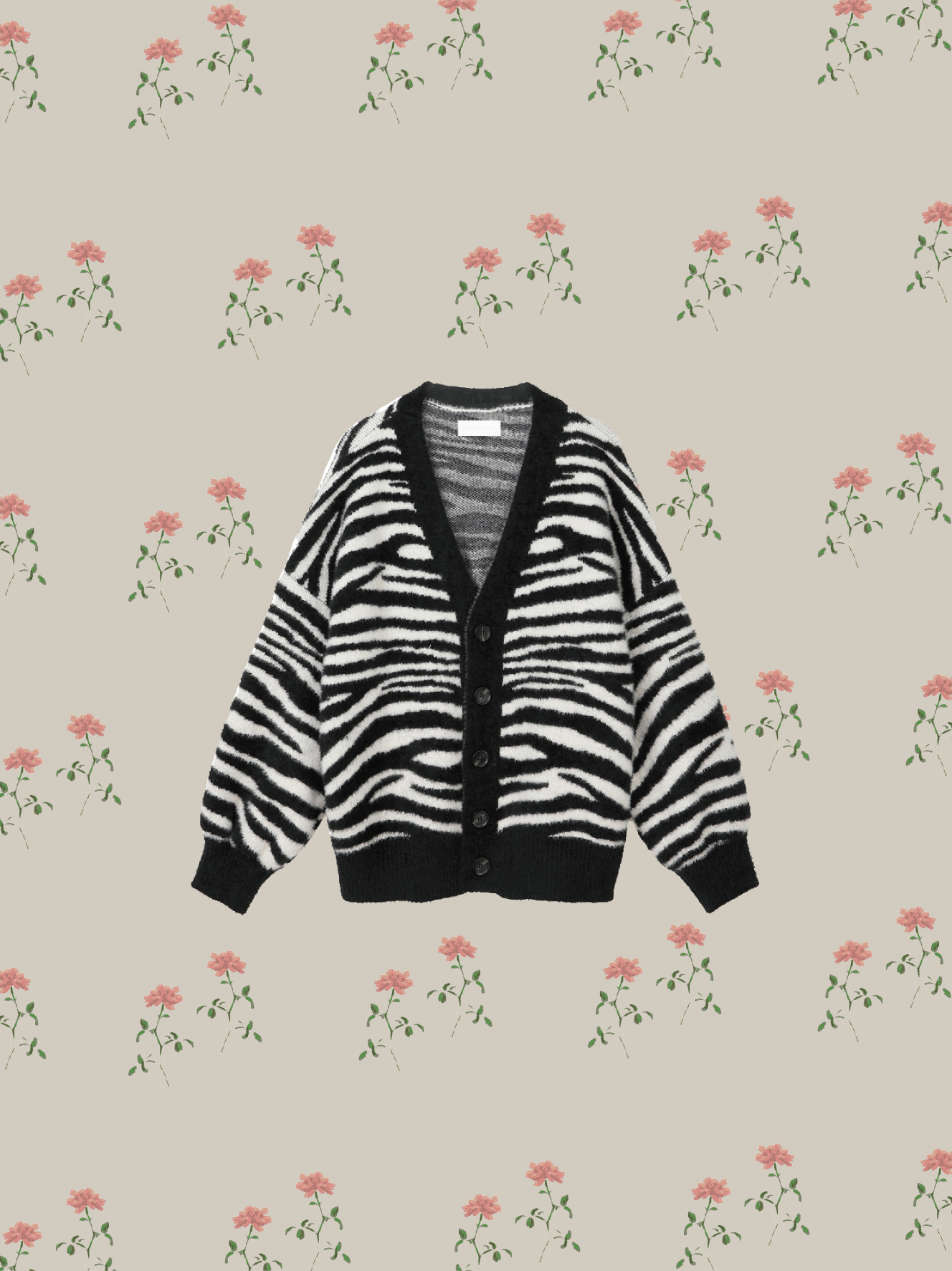 Zebra Stripe Knit Cardigan 