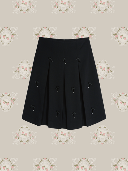 Romantic Handmade Pearl Ribbon Skirt 