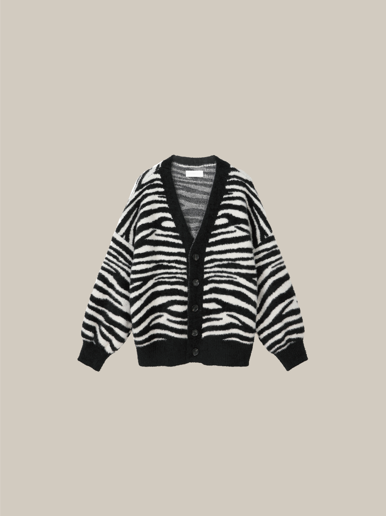 Zebra Stripe Knit Cardigan