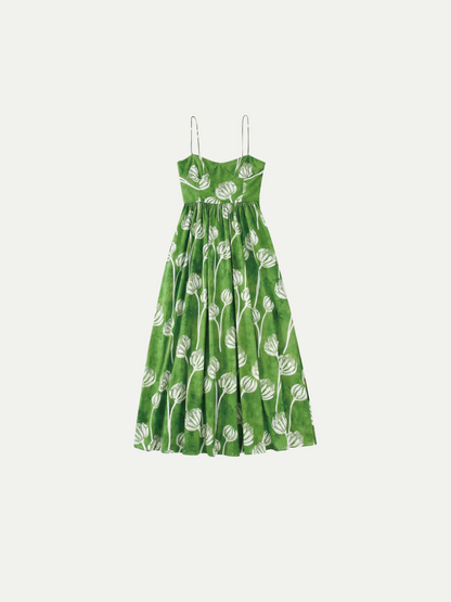 Waisted Flower Pattern Cami Dress