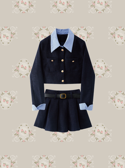 Patchwork Navy Jacket Set Up パッチワーク ネイビージャケットセットアップ