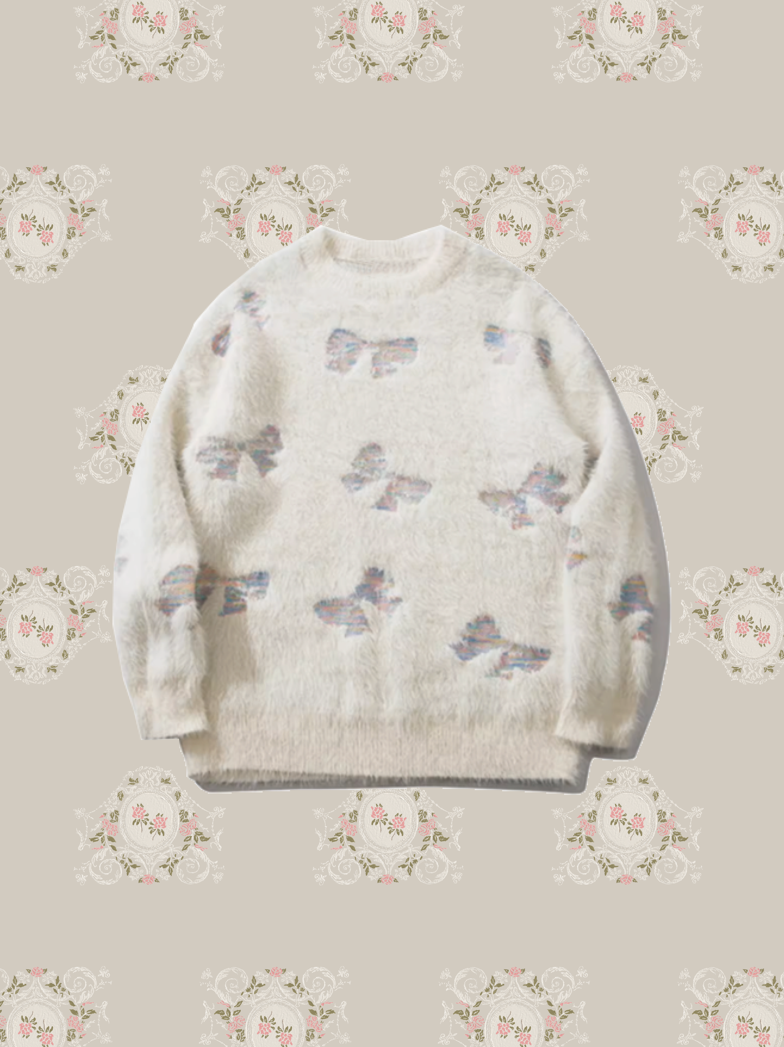 Fluffy Ribbon Embossed Sweater/ふわふわリボンエンボスセーター