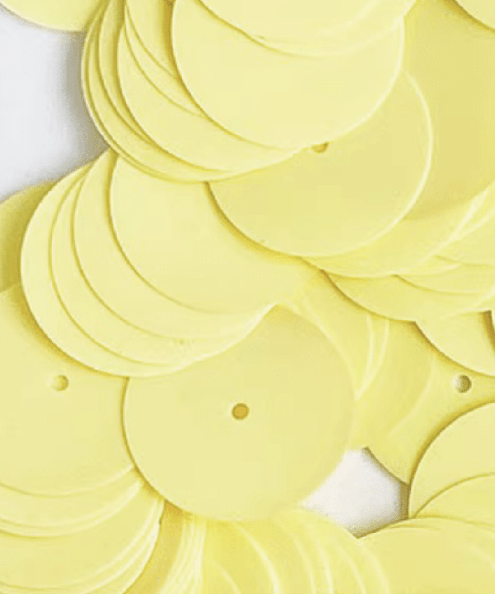 20mm-Porcelain Yellow Hand-embroidered Material Sequins