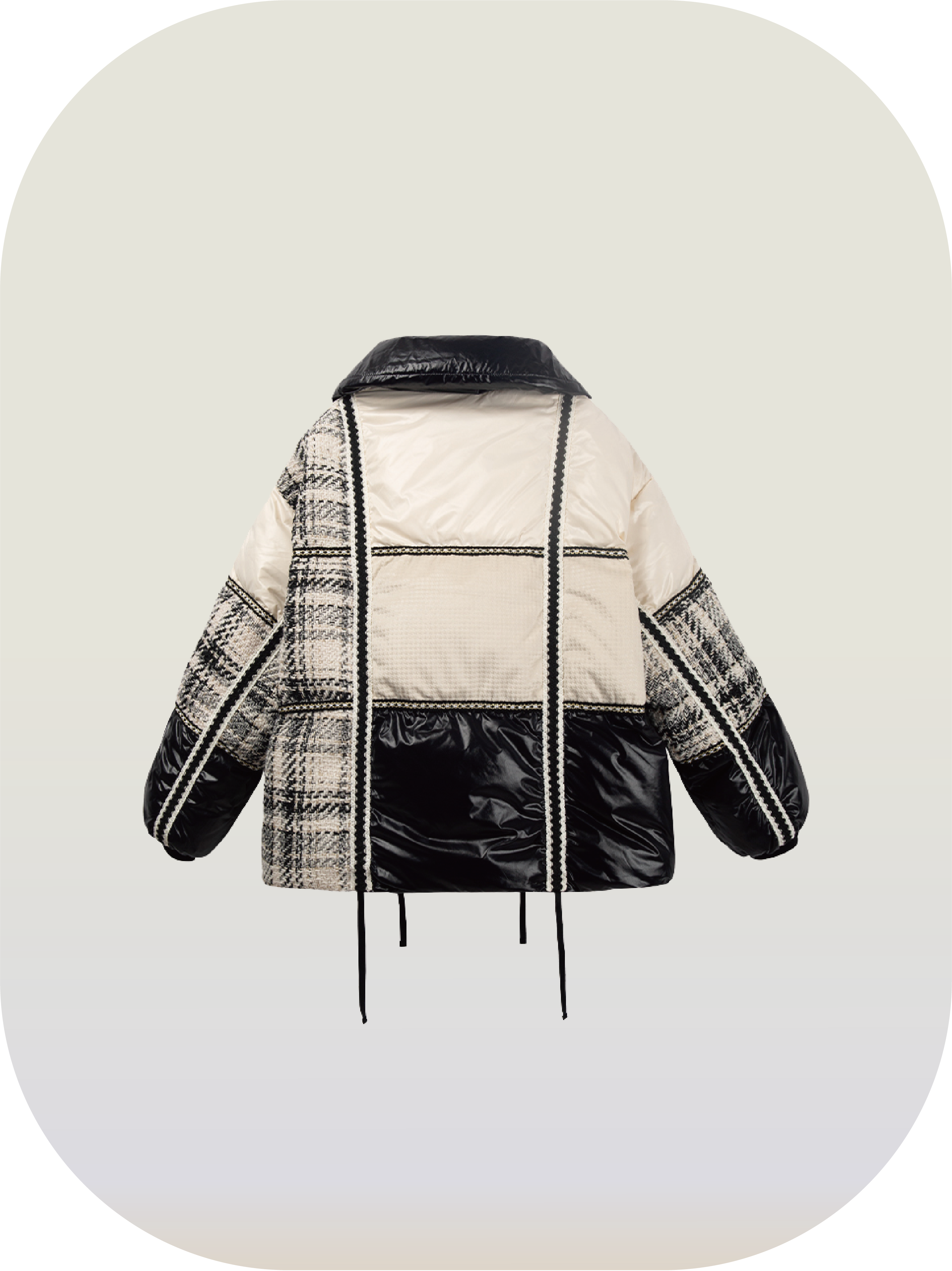 Wool Patch Puff Duck Down Jacket 