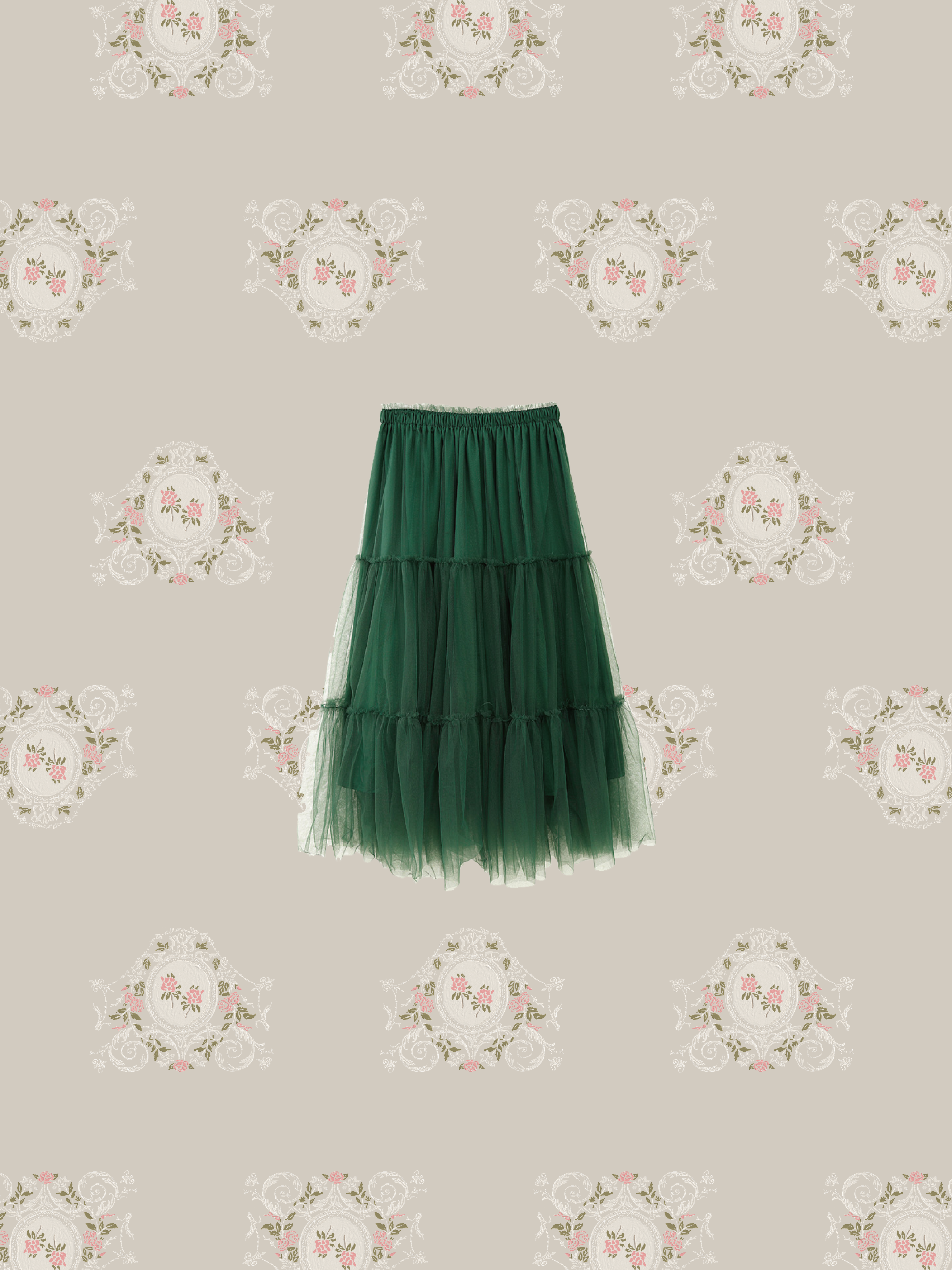 Viridian Green Mesh Skirt 