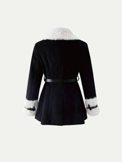 Waisted Fur Collar Coat