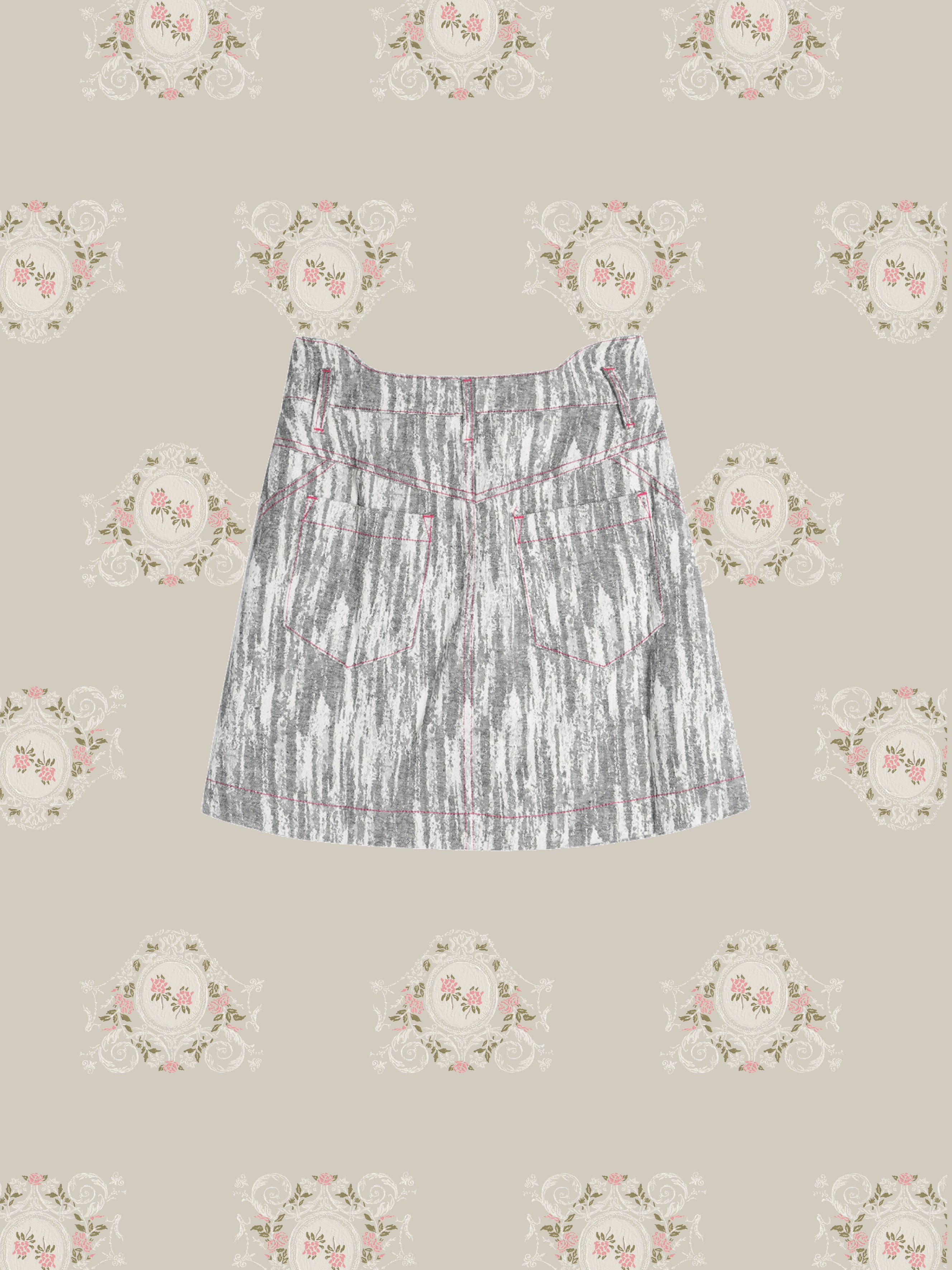 Jacquard Waist Design Short Skirt 