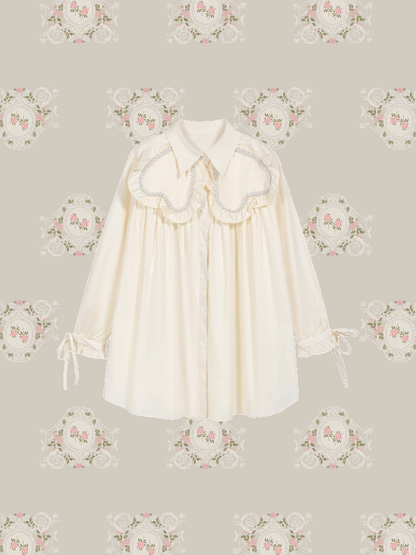 Sweet Heart Frill Collar Shirt 