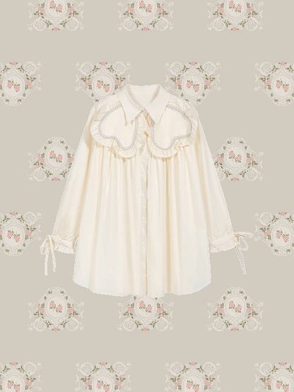 Sweet Heart Frill Collar Shirt/スイートハートフリルカラーシャツ