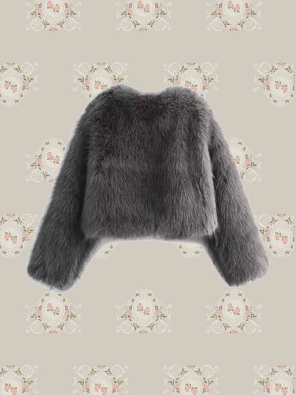 Gray Shearling Faux Fur Coat Gray Shearling Faux Fur Coat 