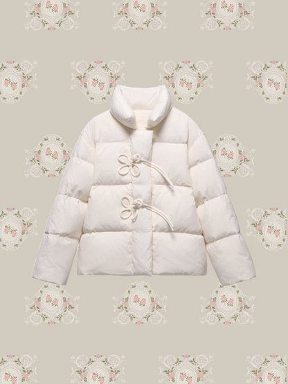 Butterfly Ribbon Puffer Duck Down Coat 