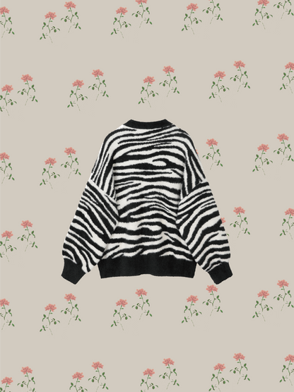 Zebra Stripe Knit Cardigan