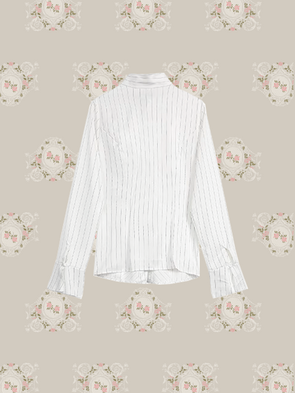 Front Gather Stripe Shirt 