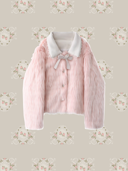 Pearl Deco Gradient Fur Jacket 