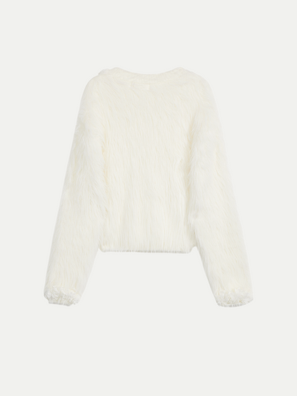 Lace Collar Mohair Sheer Sweater