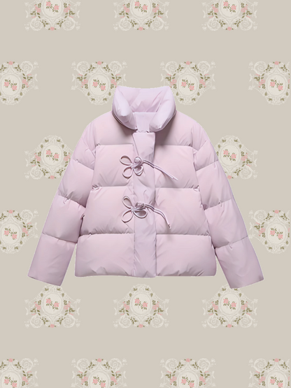 Butterfly Ribbon Puffer Duck Down Coat 