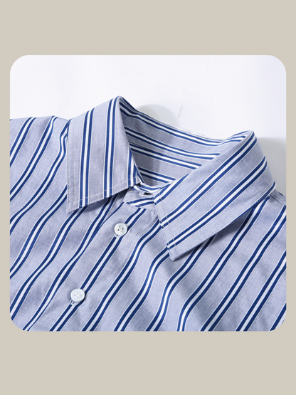 Striped Blue Short Shirt/ストライプブルーショートシャツ